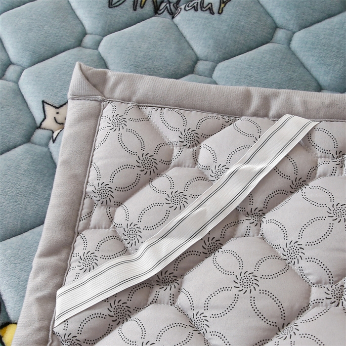 91家纺网 家纺一手货源 找家纺 东宇 2024年新款A类抗菌牛奶绒大床加厚床垫 恐龙家园