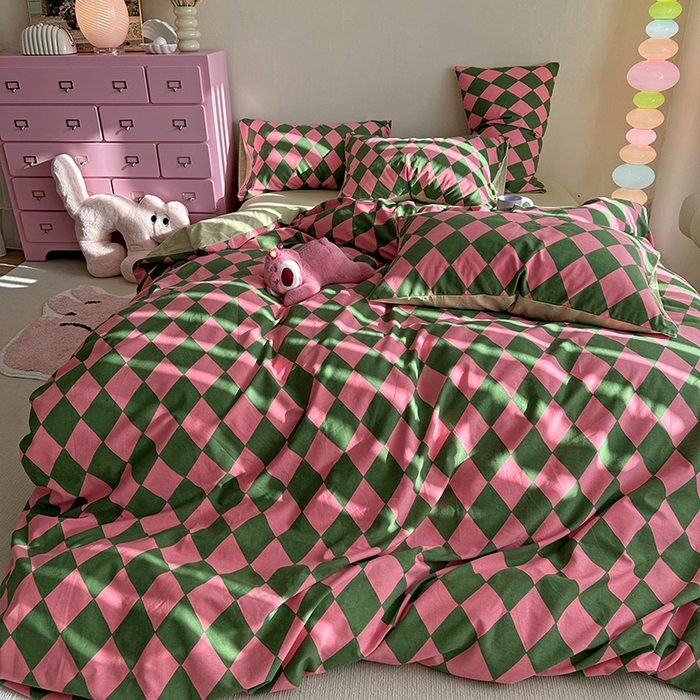 91家纺网 家纺一手货源 找家纺 千朵 2023新款全棉生态磨毛四件套 晴琳-红