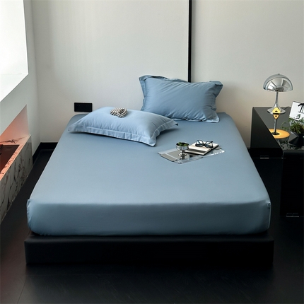 91家纺网 家纺一手货源 找家纺 三味舒屋 2024新款50S双股贡缎长绒棉纯色单品系列 茗萃蓝