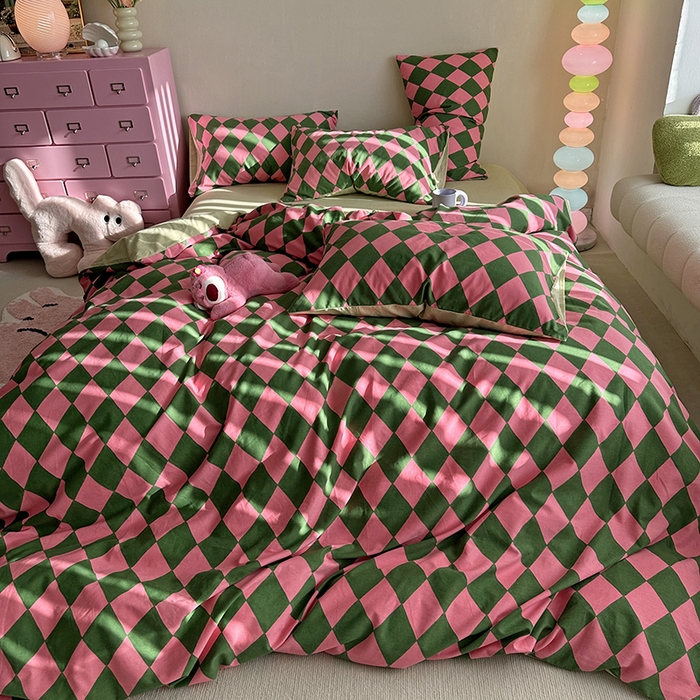 91家纺网 家纺一手货源 找家纺 千朵 2023新款全棉生态磨毛四件套 晴琳-红