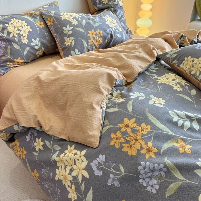 91家纺网 家纺一手货源 找家纺 千朵 2023新款全棉生态磨毛四件套 语初