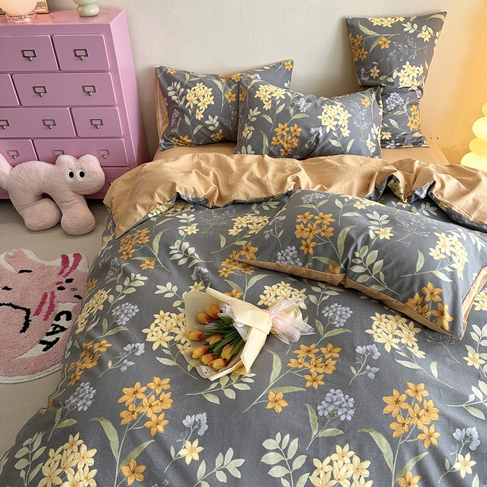 91家纺网 家纺一手货源 找家纺 千朵 2023新款全棉生态磨毛四件套 语初