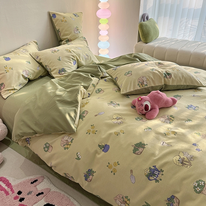 91家纺网 家纺一手货源 找家纺 千朵 2023新款全棉生态磨毛四件套 快乐伙伴