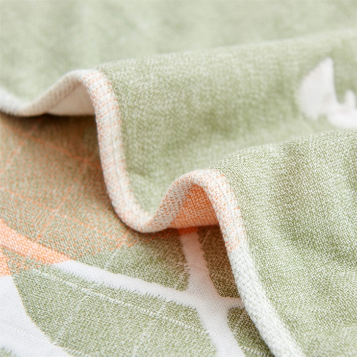 91家纺网 家纺一手货源 找家纺 朴尔 2023新款三层纱布定位枕巾 仙林小鹿-绿