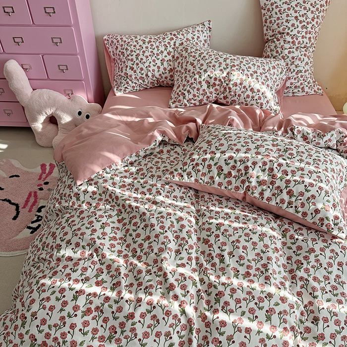 91家纺网 家纺一手货源 找家纺 千朵 2023新款全棉生态磨毛四件套 可晴