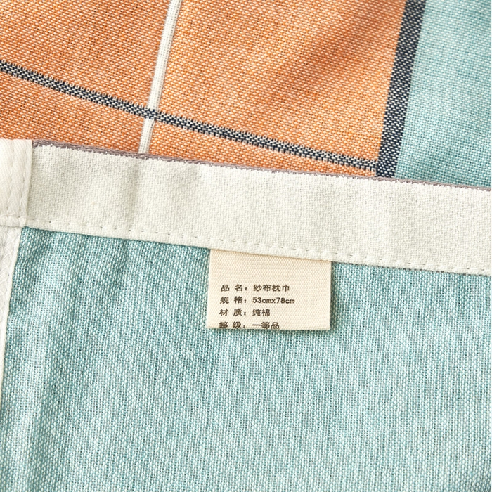 91家纺网 家纺一手货源 找家纺 朴尔 2023新款全棉四层纱布休闲枕巾 BBQ-黄