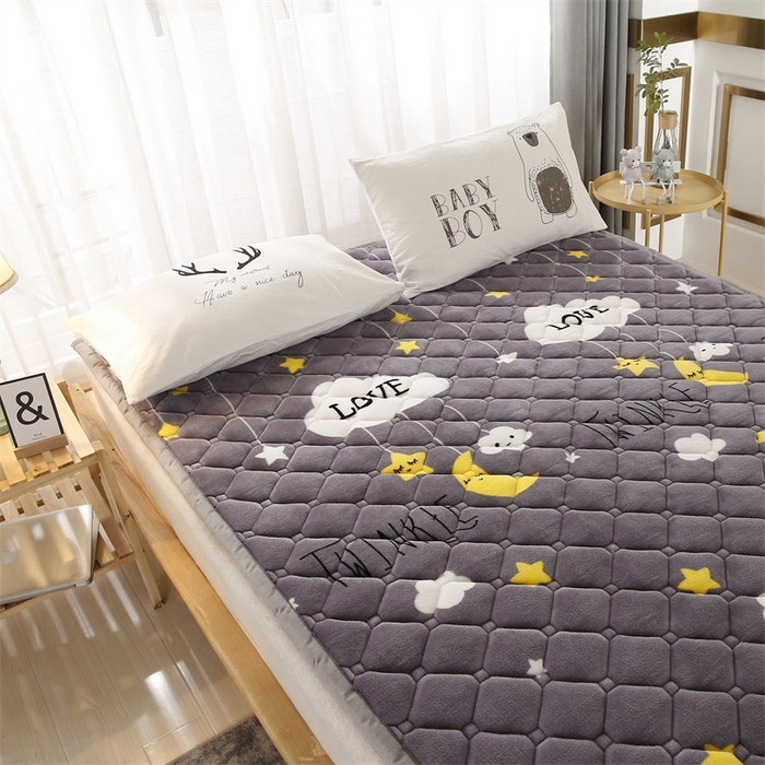 91家纺网 家纺一手货源 找家纺 东宇 2024年新款A类抗菌牛奶绒大床加厚床垫 晚安