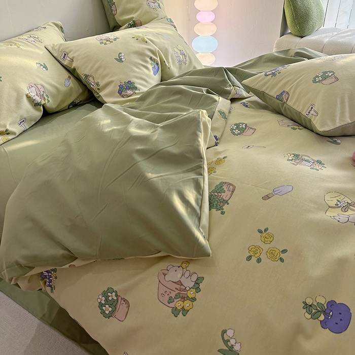 91家纺网 家纺一手货源 找家纺 千朵 2023新款全棉生态磨毛四件套 快乐伙伴