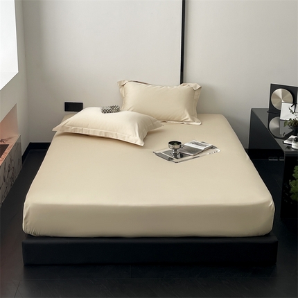 91家纺网 家纺一手货源 找家纺 三味舒屋 2024新款50S双股贡缎长绒棉纯色单品系列 奶茶色