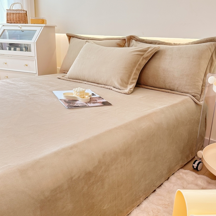 91家纺网 家纺一手货源 找家纺 （总）2023年新款多功能毛毯牛奶绒床单三件套