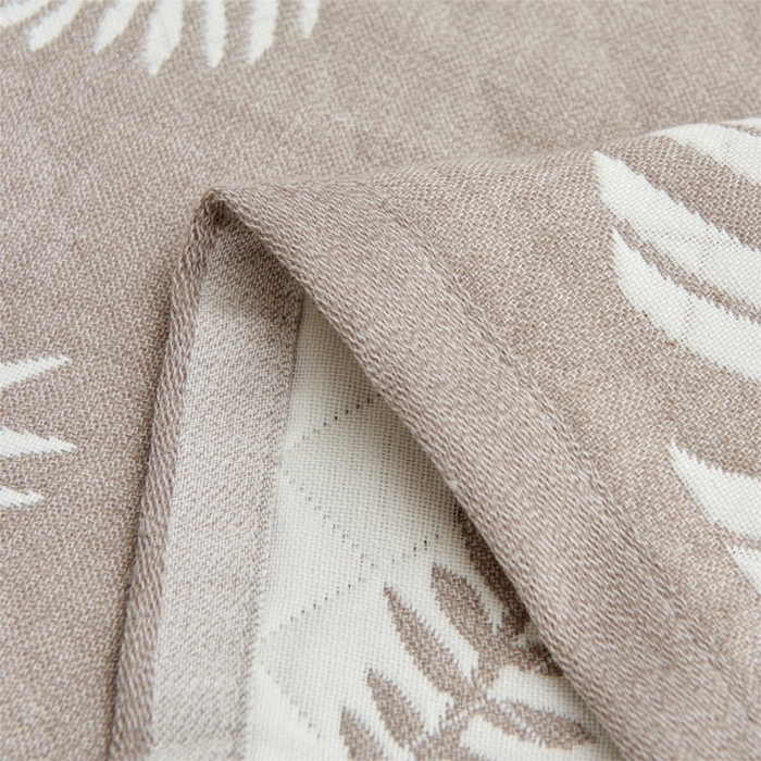 91家纺网 家纺一手货源 找家纺 朴尔 2023新款三层纱布定位枕巾 夏日芭蕉-灰