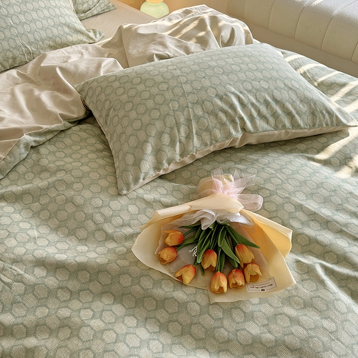 91家纺网 家纺一手货源 找家纺 千朵 2023新款全棉生态磨毛四件套 研悦