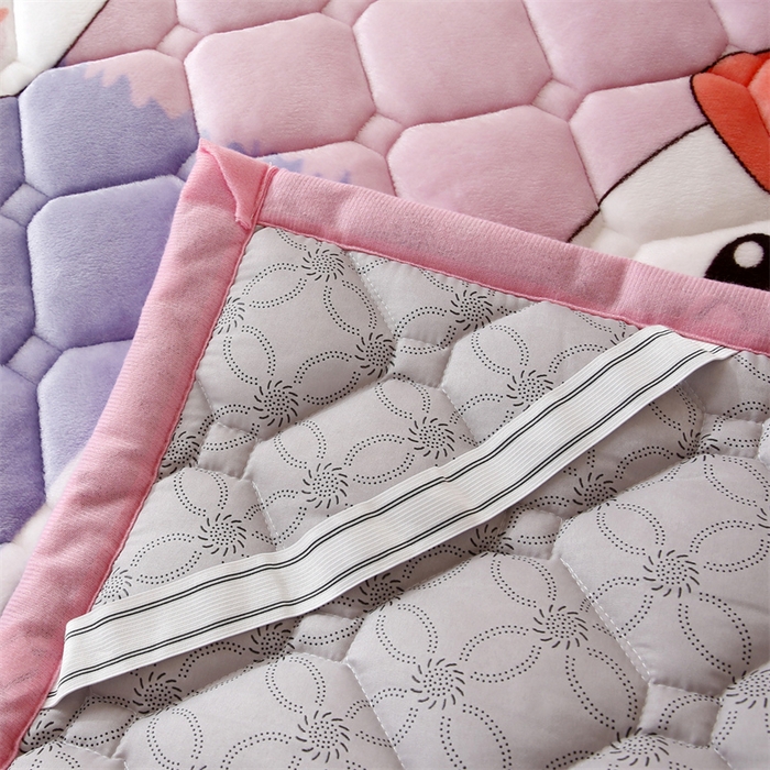 91家纺网 家纺一手货源 找家纺 东宇 2024年新款A类抗菌牛奶绒大床加厚床垫 晚安猪