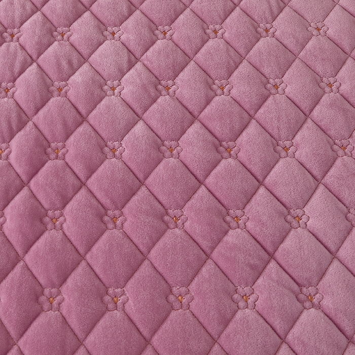 91家纺网 家纺一手货源 找家纺 罗艺轩 2024新款欧洲风情宝宝绒可拆卸夹棉床裙三件套 丁香紫