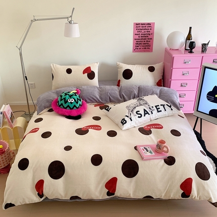 91家纺网 家纺一手货源 找家纺 （总）美乐迪 2023新款牛奶绒套件