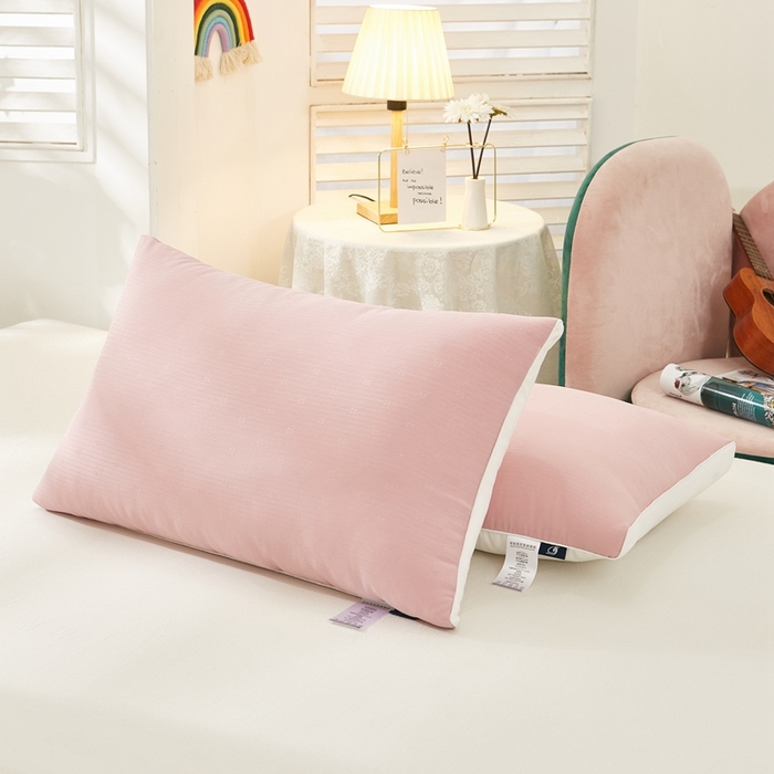 91家纺网 家纺一手货源 找家纺 拾光枕芯  2023新款地中海拼色枕芯 粉白