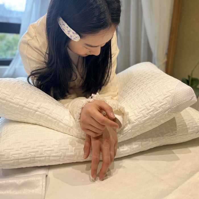 91家纺网 家纺一手货源 找家纺 拾光枕芯 2023新款韩国绒水洗枕灰白两色枕芯 白色