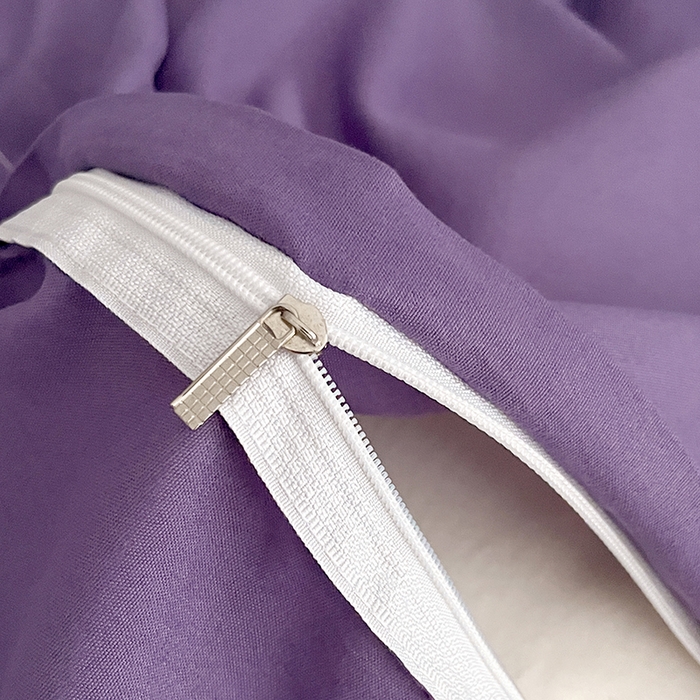 91家纺网 家纺一手货源 找家纺 贝拉梦2023新款个性撞色混搭亲肤棉四件套 紫雾森林