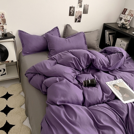 91家纺网 家纺一手货源 找家纺 （总）贝拉梦2023新款个性撞色混搭亲肤棉四件套