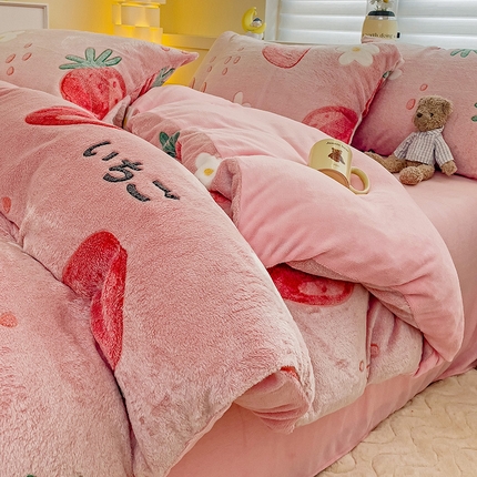 91家纺网 家纺一手货源 找家纺 （总）逸尚阁 2023新款雪花绒牛奶绒印花四件套（包含买家秀）