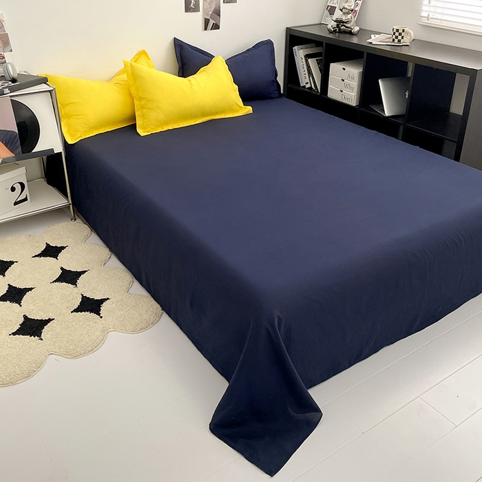 91家纺网 家纺一手货源 找家纺 贝拉梦2023新款个性撞色混搭亲肤棉四件套 芝芝芒芒