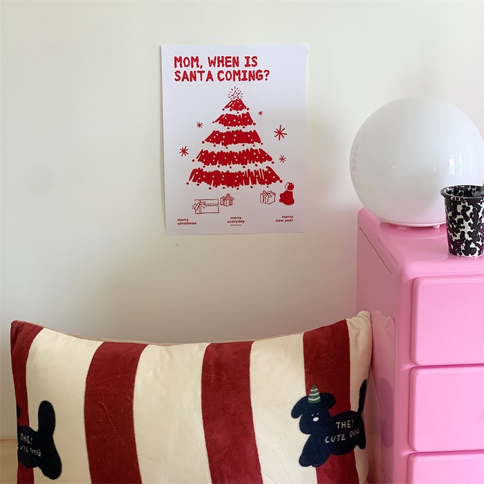 91家纺网 家纺一手货源 找家纺 星期八 2023新款210g双面牛奶绒印花四件套 条纹狗狗红