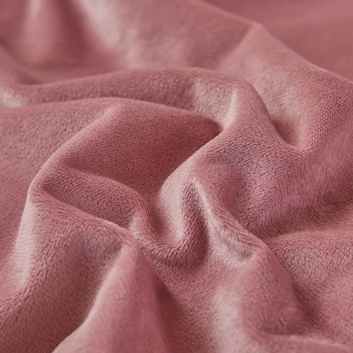 91家纺网 家纺一手货源 找家纺 罗艺轩 2024新款欧洲风情宝宝绒可拆卸夹棉床裙三件套 豆沙粉