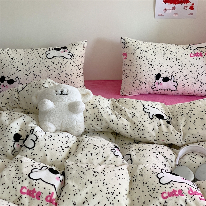 91家纺网 家纺一手货源 找家纺 （总）星期八 2023新款210g双面牛奶绒印花四件套