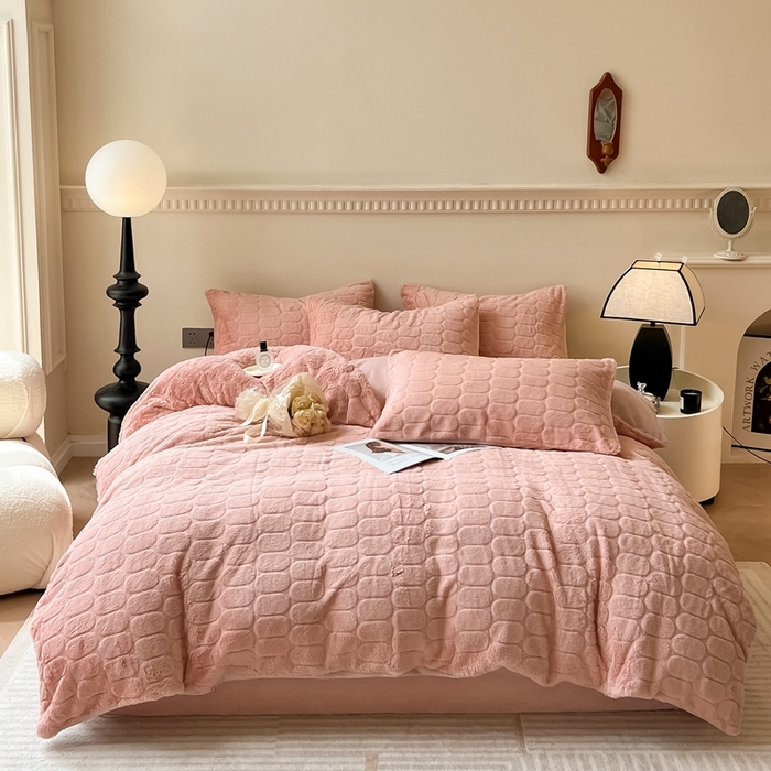 91家纺网 家纺一手货源 找家纺 （总）慕尚家纺 2025新款280g兔毛绒四件套-洛卡