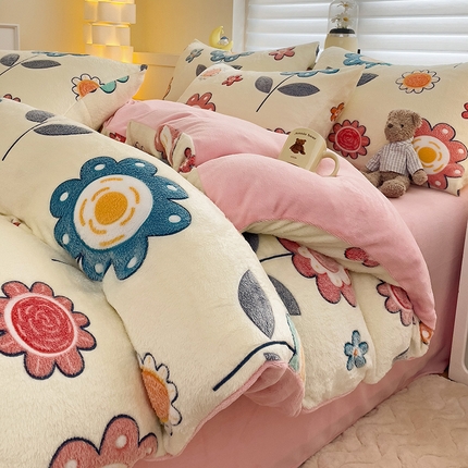 91家纺网 家纺一手货源 找家纺 （总）逸尚阁 2023新款雪花绒牛奶绒印花四件套（包含买家秀）