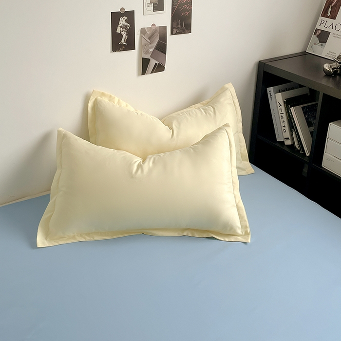 91家纺网 家纺一手货源 找家纺 贝拉梦2023新款个性撞色混搭亲肤棉四件套 芝士布鲁蓝