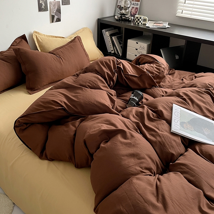 91家纺网 家纺一手货源 找家纺 （总）贝拉梦2023新款个性撞色混搭亲肤棉四件套