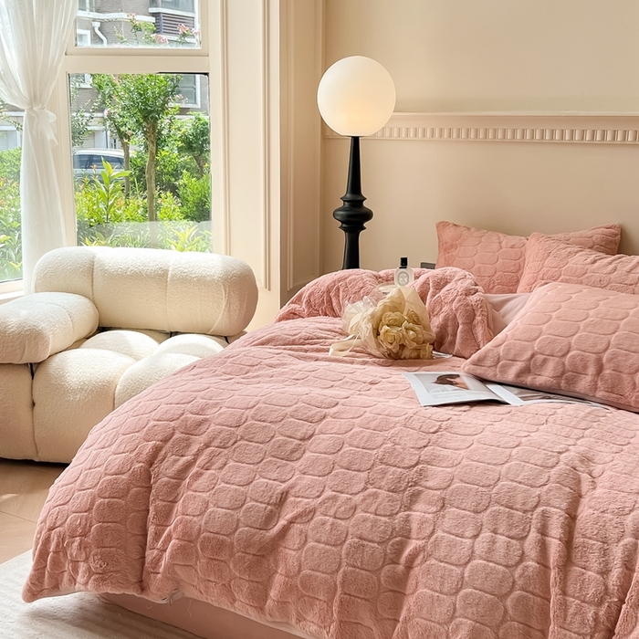 91家纺网 家纺一手货源 找家纺 （总）慕尚家纺 2025新款280g兔毛绒四件套-洛卡