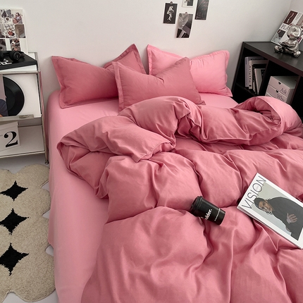 91家纺网 家纺一手货源 找家纺 （总）贝拉梦2023新款个性撞色混搭亲肤棉四件套