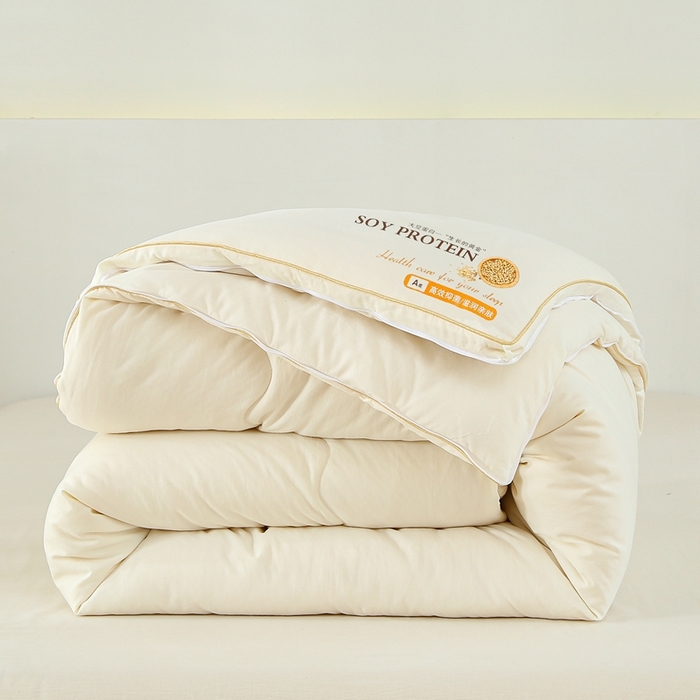 91家纺网 家纺一手货源 找家纺 芯恋 2025新款大豆纤维二合一子母被春秋被加厚冬被子被芯子母被-白