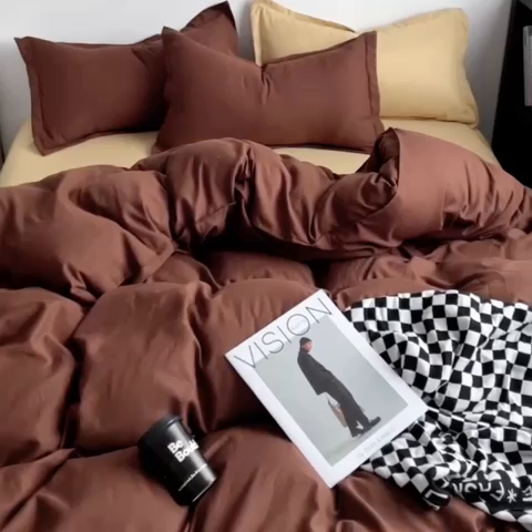 91家纺网 家纺一手货源 找家纺 （总）贝拉梦2023新款个性撞色混搭亲肤棉四件套