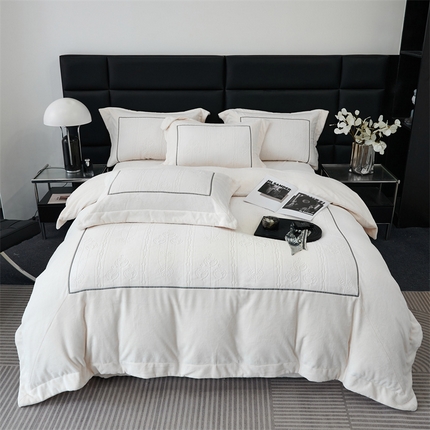 榻尚家居 2023新款秋冬暖绒Queen系列-玫瑰花园 贵族白