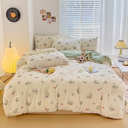 （总）寐居 2023新款水洗双层纱+豆豆绒 A类大豆抗菌被