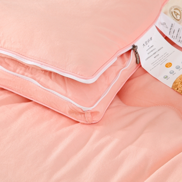 91家纺网 家纺一手货源 找家纺 芯恋 2025新款大豆纤维二合一子母被春秋被加厚冬被子被芯子母被-粉