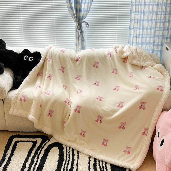 91家纺网 家纺一手货源 找家纺 （总）昔可家纺 2023新款ins风牛奶绒羊羔绒印花毛毯（风格二）