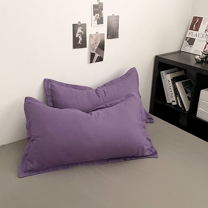 91家纺网 家纺一手货源 找家纺 贝拉梦2023新款个性撞色混搭亲肤棉四件套 紫雾森林