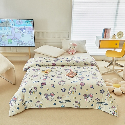 91家纺网 家纺一手货源 找家纺 （总）爱丽丝 2023新款三丽鸥针织被针织大豆被