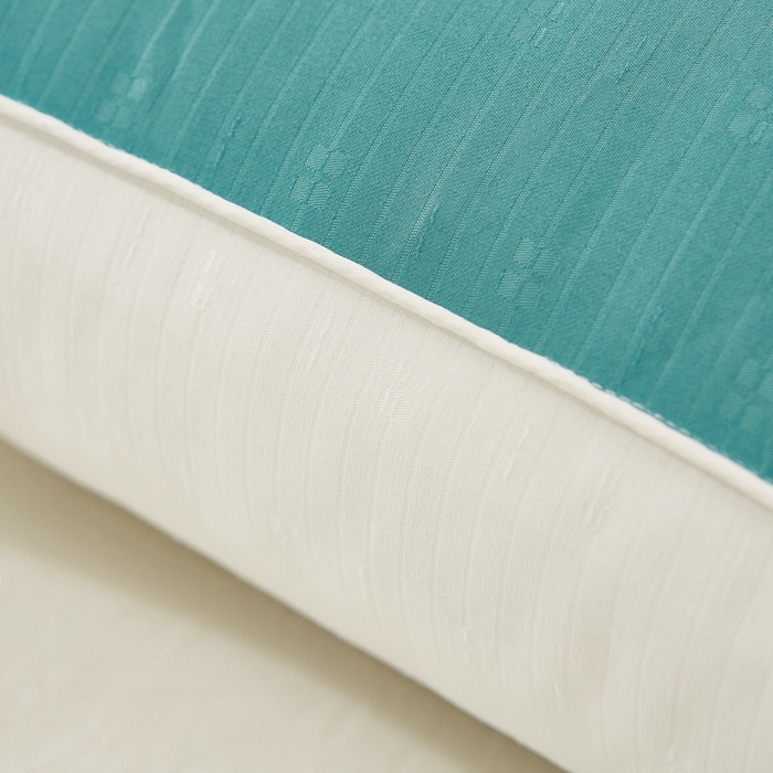 91家纺网 家纺一手货源 找家纺 拾光枕芯  2023新款地中海拼色枕芯 白绿