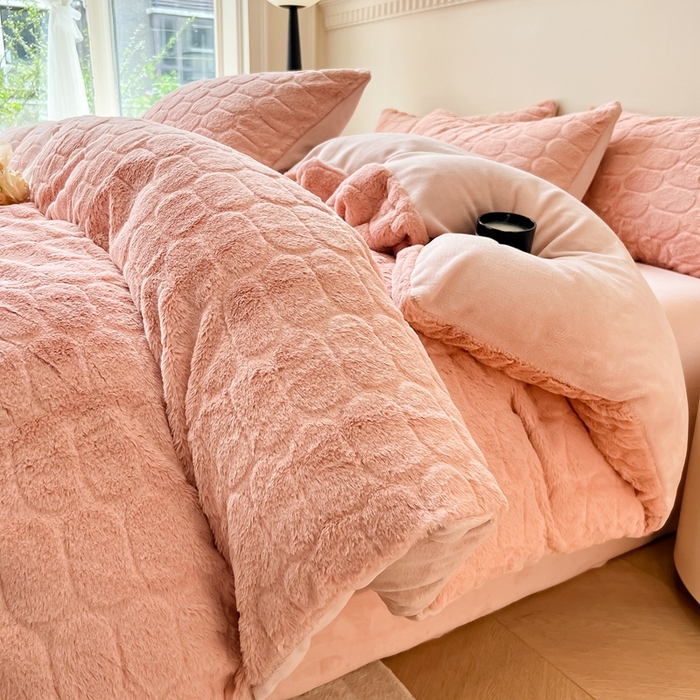 91家纺网 家纺一手货源 找家纺 （总）慕尚家纺 2025新款280g兔毛绒四件套-洛卡