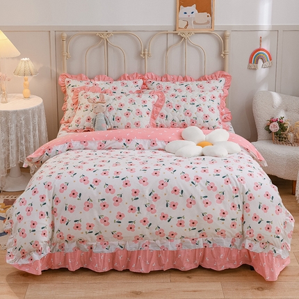 91家纺网 家纺一手货源 找家纺 （总）爱妮玖玖家纺 2023新款四件套--小蕾丝床盖系列