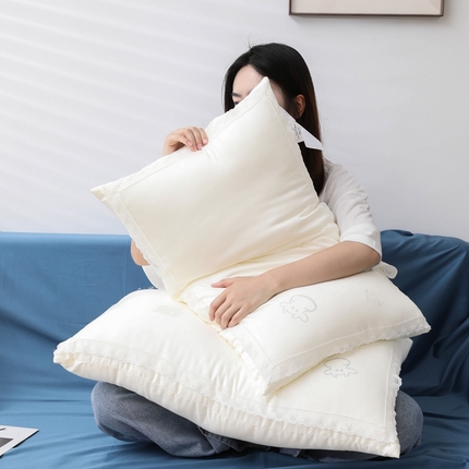 拾光枕芯 2023新款天丝牛奶蕾丝枕 白色