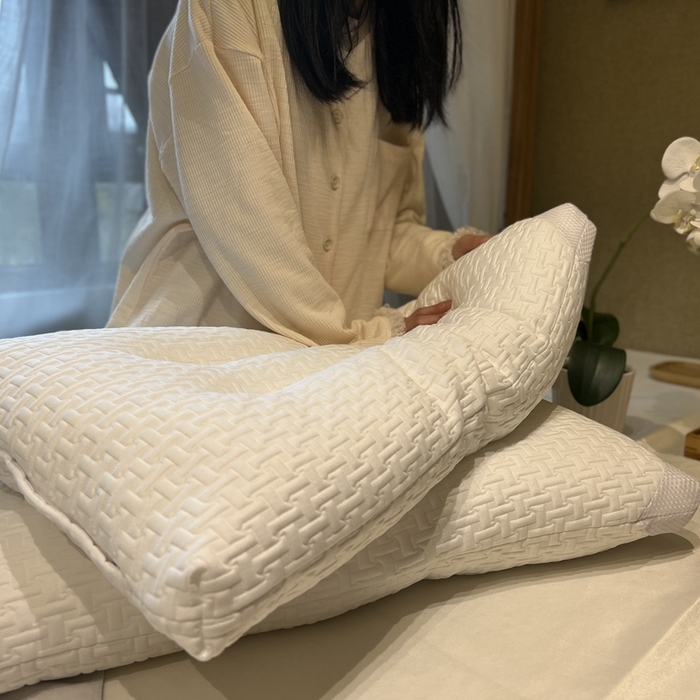 91家纺网 家纺一手货源 找家纺 拾光枕芯 2023新款韩国绒水洗枕灰白两色枕芯 白色