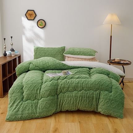 雅蔓依 2025新款塔芙绒羊羔绒冬被被子被芯 果绿色