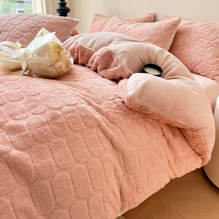 91家纺网 家纺一手货源 找家纺 （总）慕尚家纺 2025新款280g兔毛绒四件套-洛卡