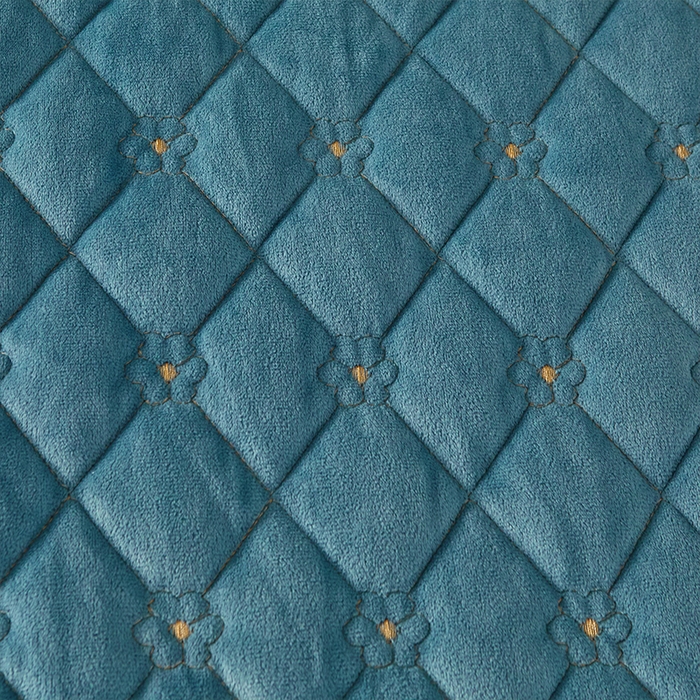 91家纺网 家纺一手货源 找家纺 罗艺轩 2024新款欧洲风情宝宝绒可拆卸夹棉床裙三件套 绅士蓝